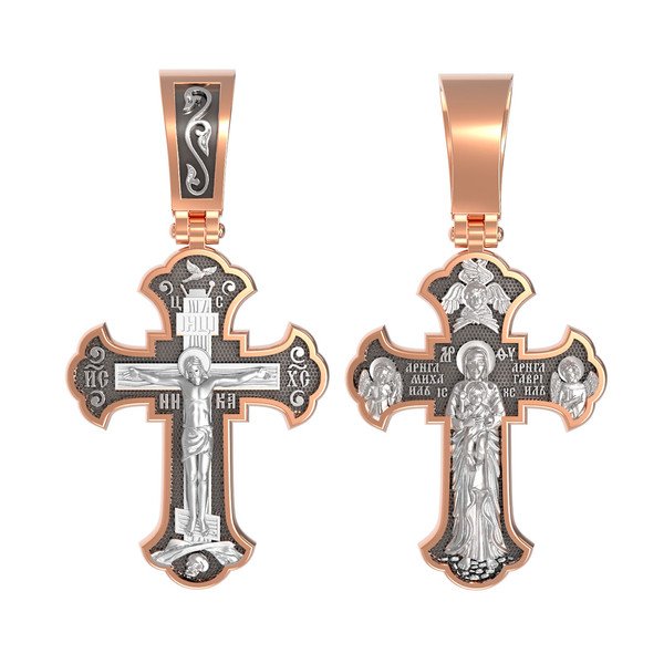 Крест из красного золота 585 пробы