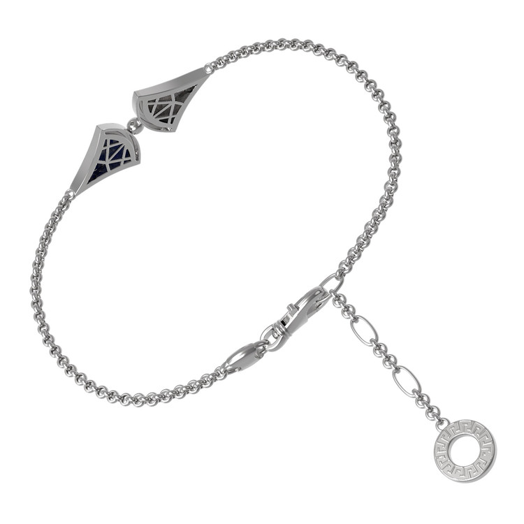 Браслет из белого золота 585 пробы c лазуритом и перламутром