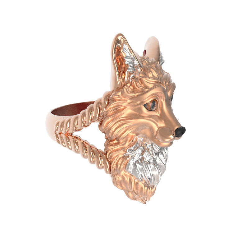 Кольцо из красного золота 585 пробы c эмалью