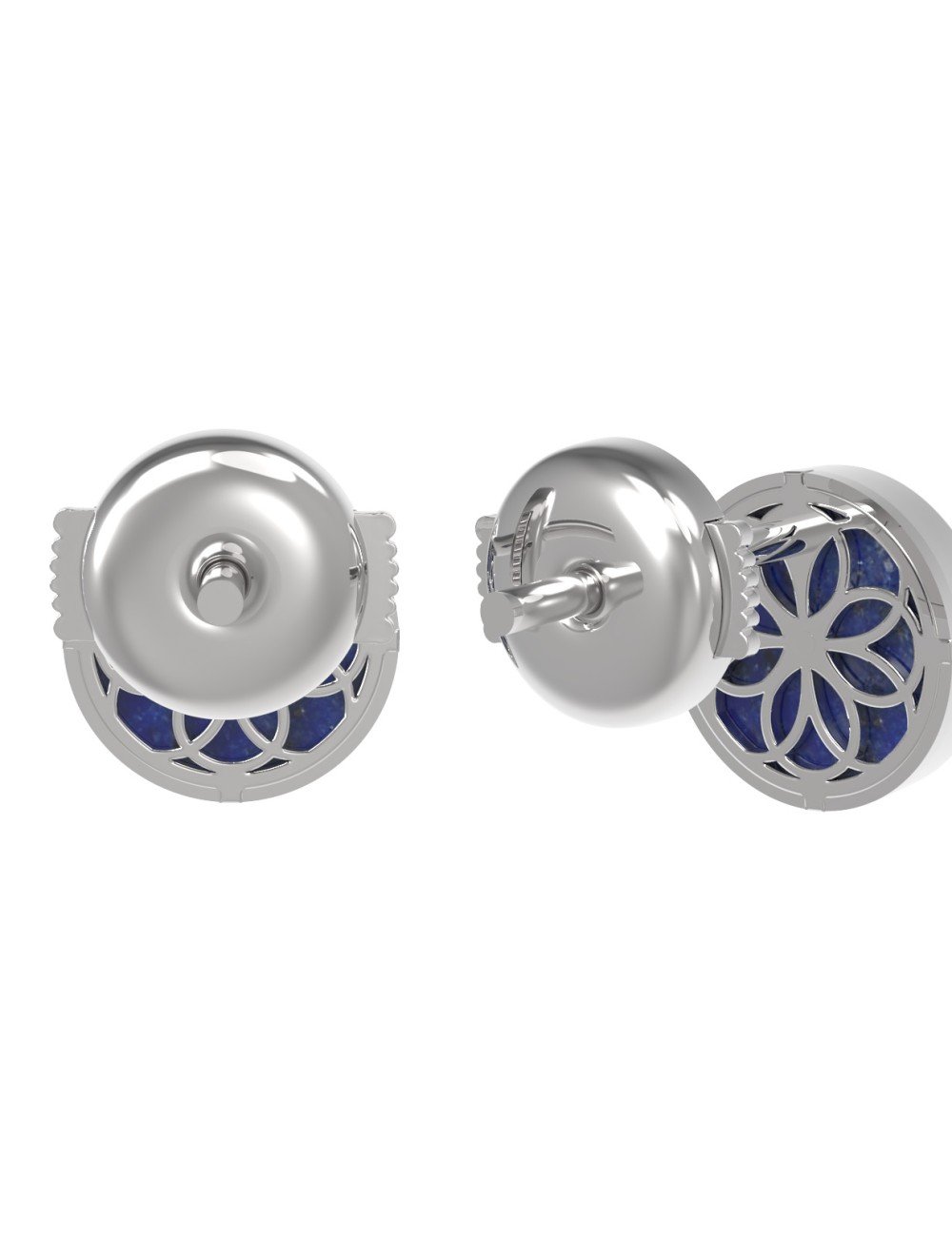 Серьги из белого золота c лазуритом