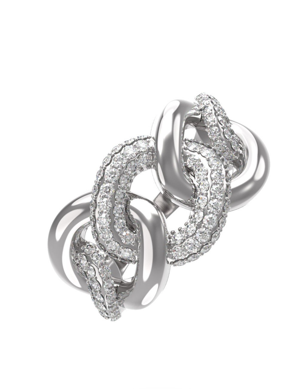 Кольцо из белого золота c бриллиантами