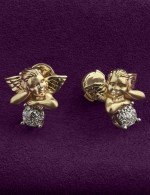 Серьги из лимонного золота c бриллиантами