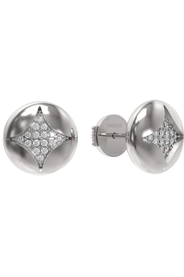 Серьги из белого золота c бриллиантами