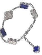 Браслет из белого золота c лазуритом и перламутром