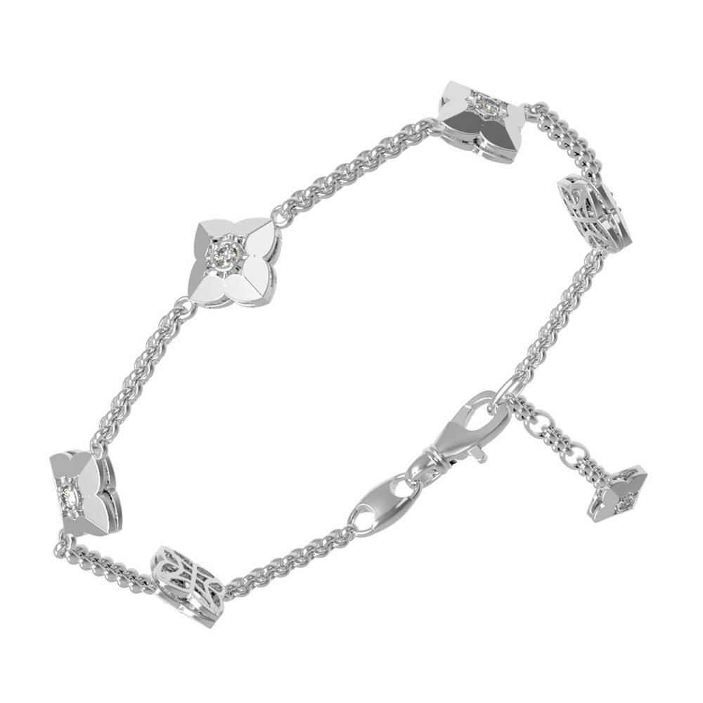 Браслет из белого золота 585 пробы c бриллиантами