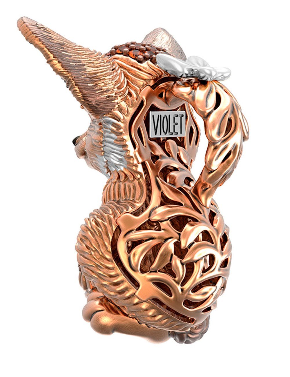 Подвеска из золота c эмалью и фианитом