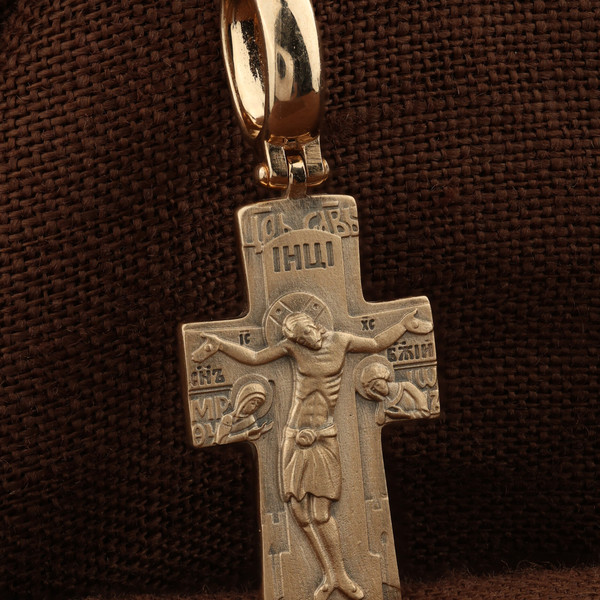 Крест из красного золота 585 пробы