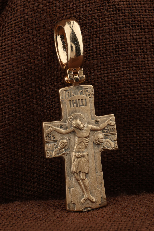 Крест из красного золота 585 пробы