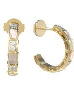 Серьги из лимонного золота c бриллиантами и перламутром