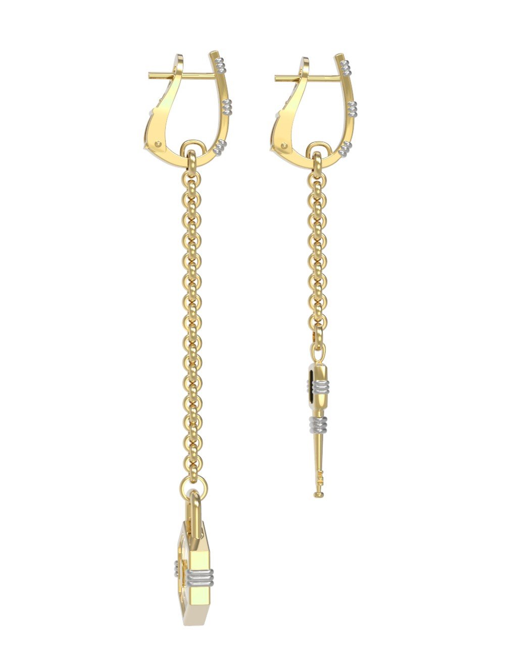 Серьги из лимонного золота c ониксом и перламутром