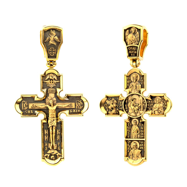 Крест из лимонного золота 585 пробы