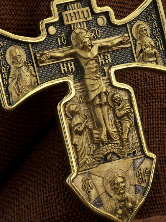 Крест из лимонного золота 585 пробы