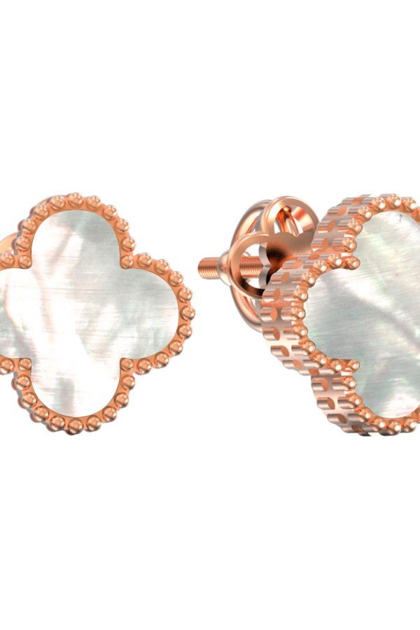 Серьги из золота c перламутром