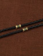 Гайтан из зелёного золота c кожаным шнурком