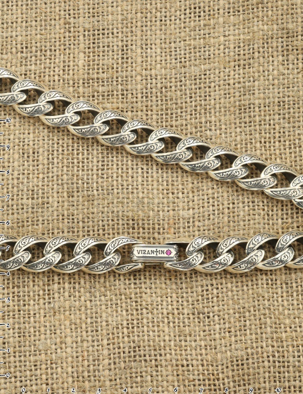 Цепь из серебра c рубином