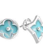 Серьги из белого золота c бирюзой