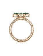 Кольцо из золота c бриллиантами и малахитом