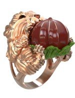 Кольцо из золота c эмалью