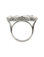 Кольцо из белого золота c эмалью и перламутром