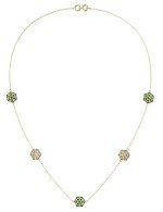 Колье из лимонного золота c малахитом и перламутром