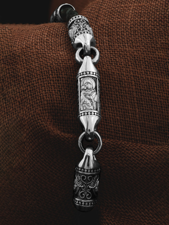 Браслет-шнурок из белого золота 585 пробы c кожаным шнурком