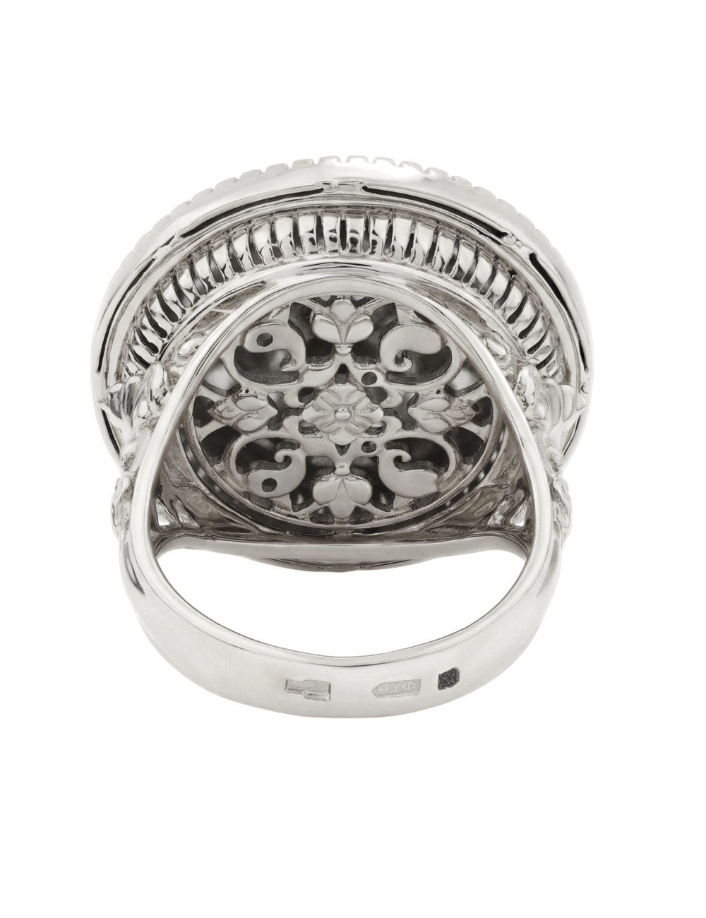 Кольцо из белого золота c эмалью