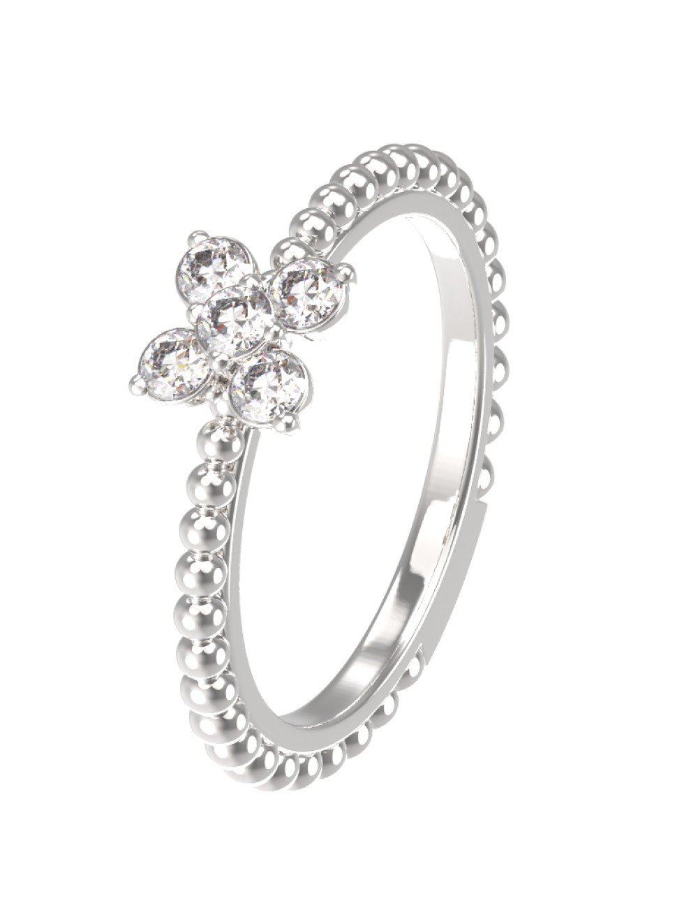 Кольцо из белого золота c бриллиантами