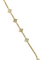 Браслет из лимонного золота c лазуритом и перламутром