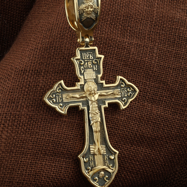 Крест из лимонного золота 585 пробы