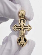 Крест из лимонного золота c ониксом