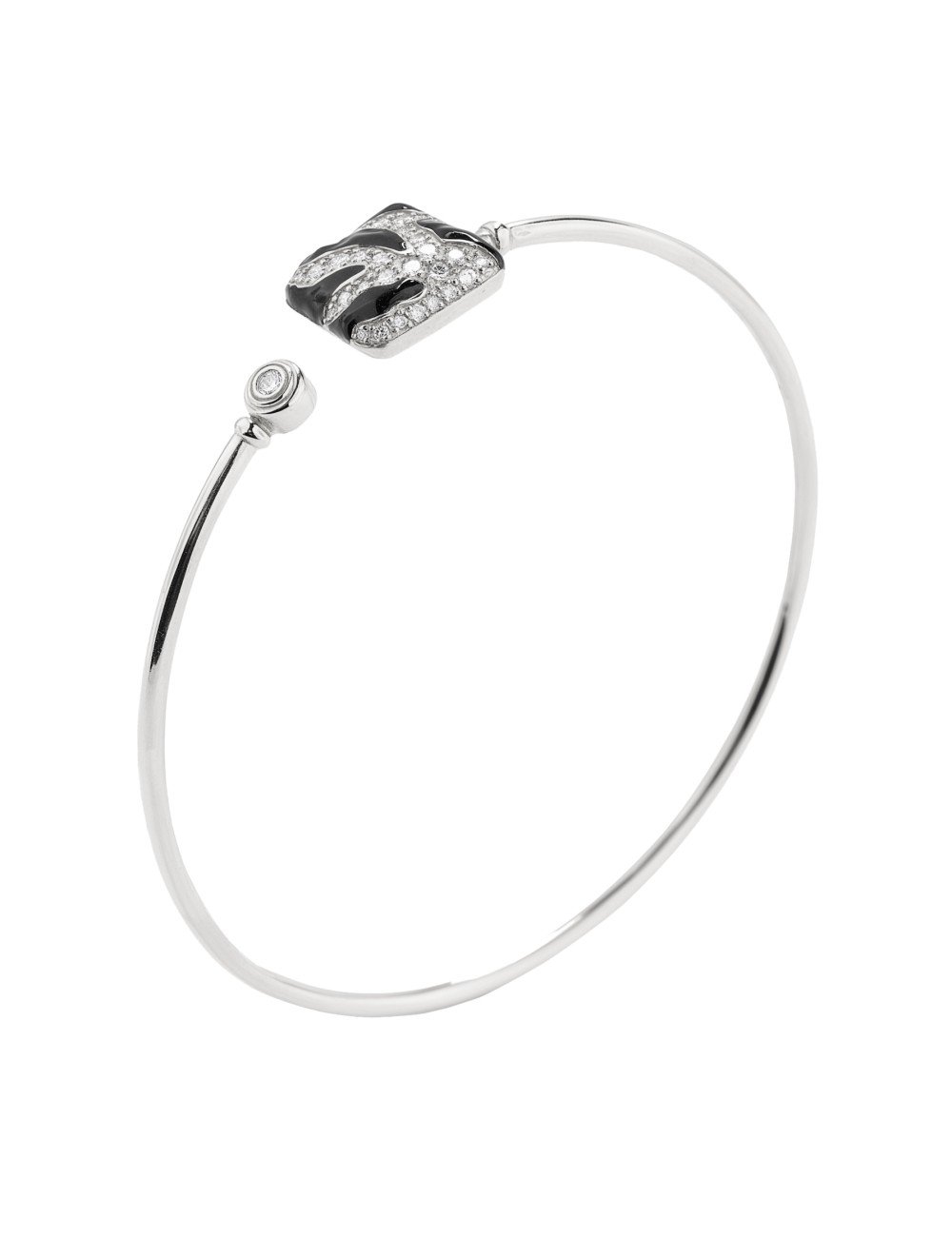 Браслет из белого золота c эмалью и бриллиантами