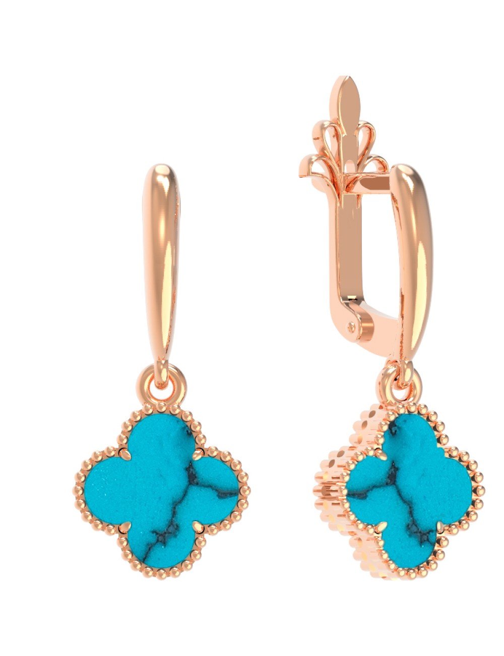 Серьги из золота c бирюзой