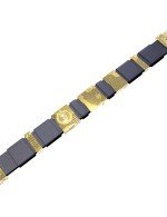 Браслет из лимонного золота c кожаным шнурком