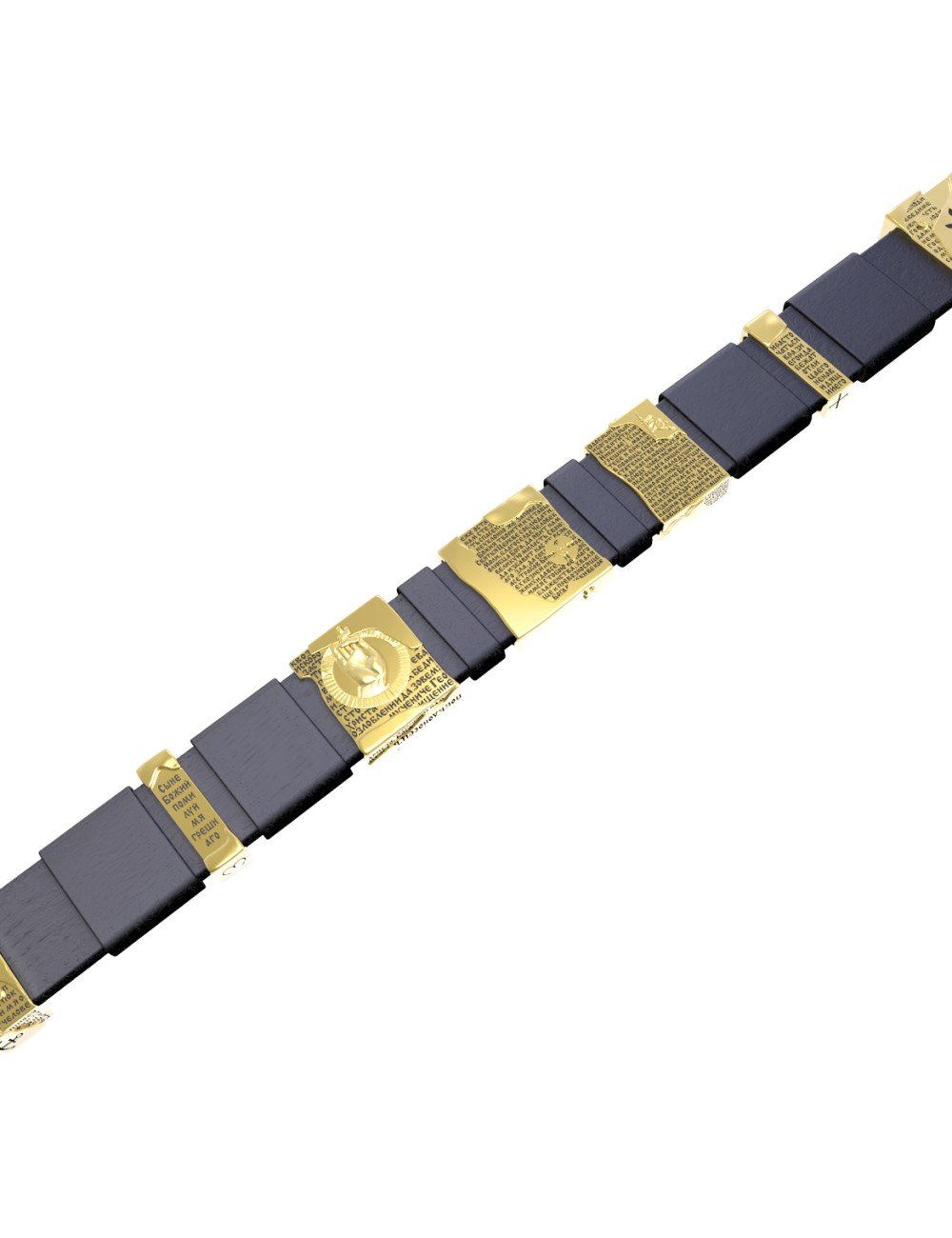 Браслет из лимонного золота c кожаным шнурком