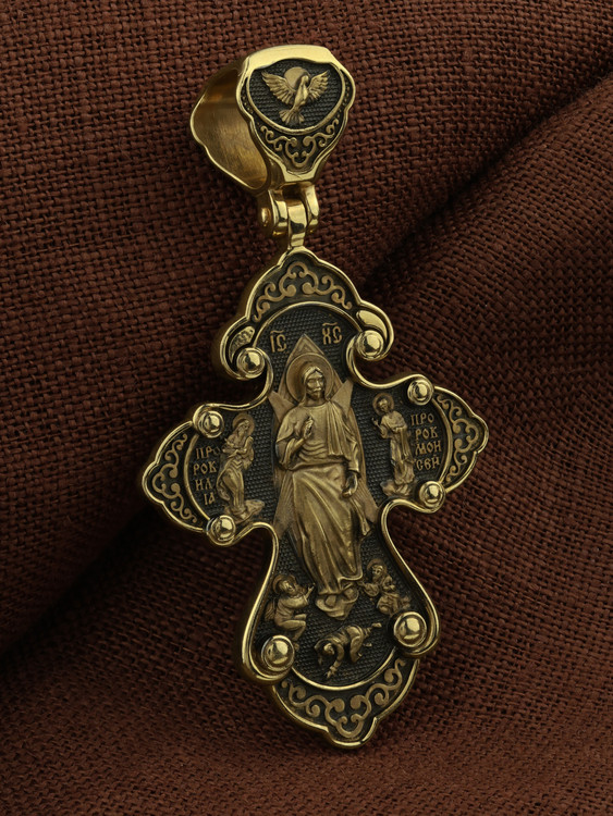 Крест из лимонного золота 585 пробы