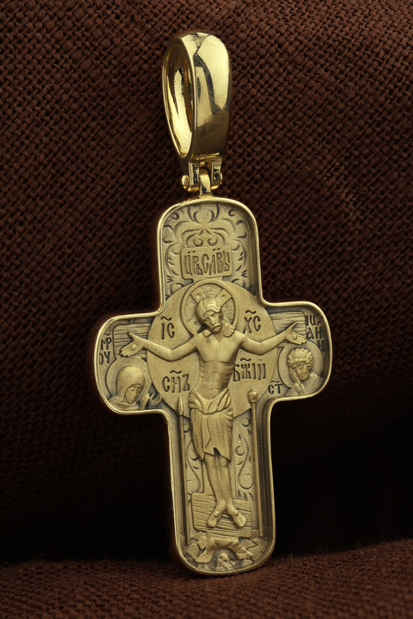 Крест из лимонного золота 585 пробы