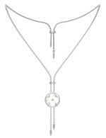 Колье из белого золота c ониксом и перламутром