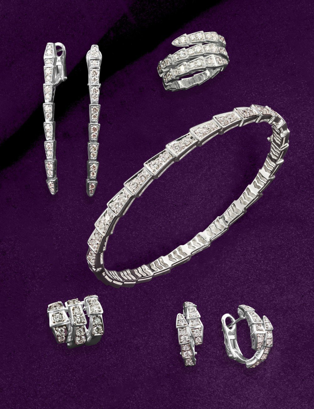 Серьги из белого золота c бриллиантами