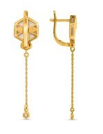 Серьги из лимонного золота c бриллиантами и перламутром