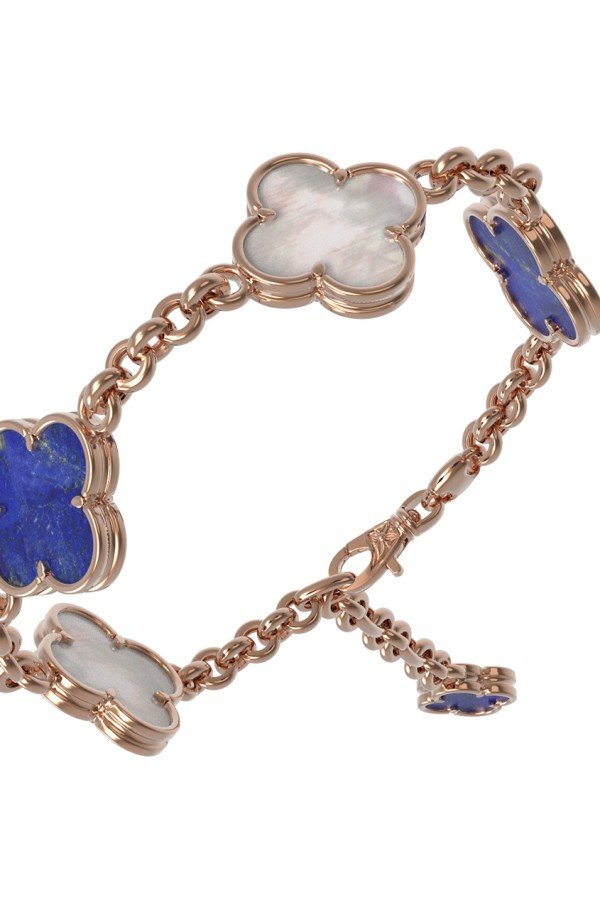 Браслет из золота c лазуритом и перламутром