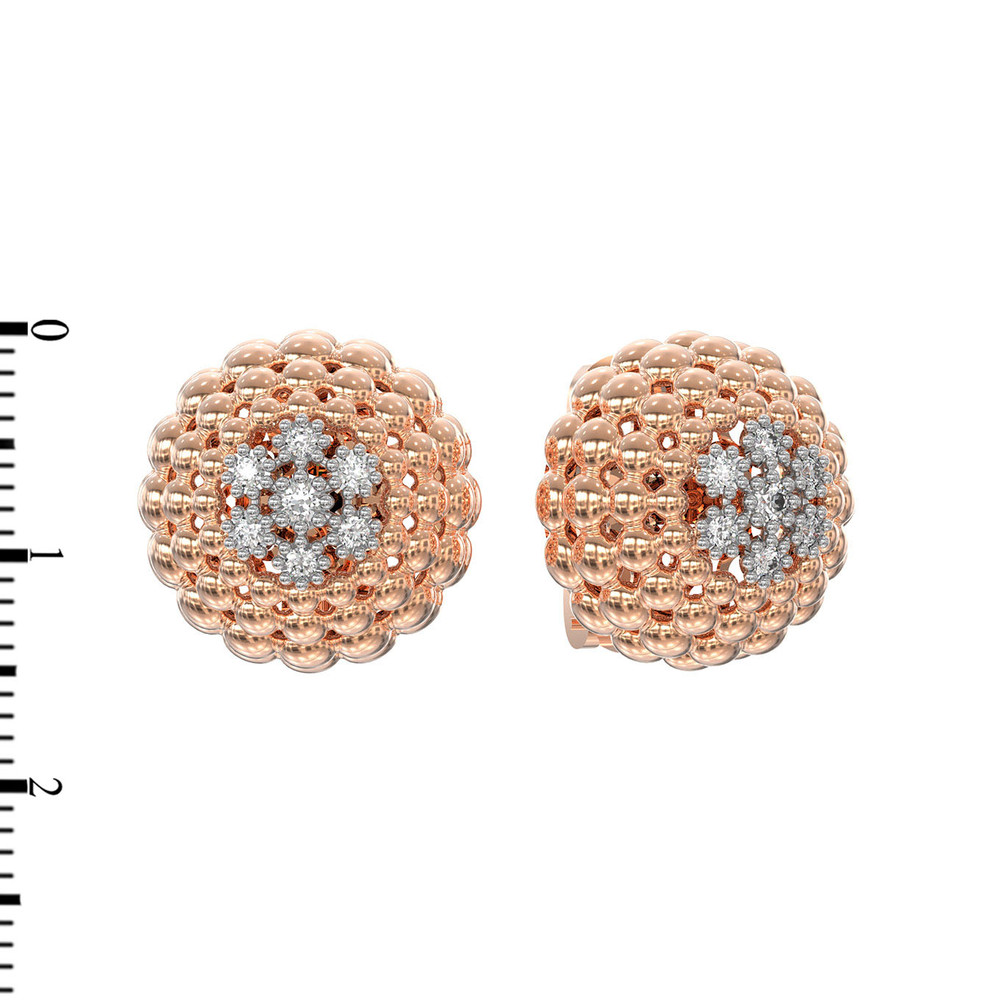 Серьги из красного золота 585 пробы c бриллиантами