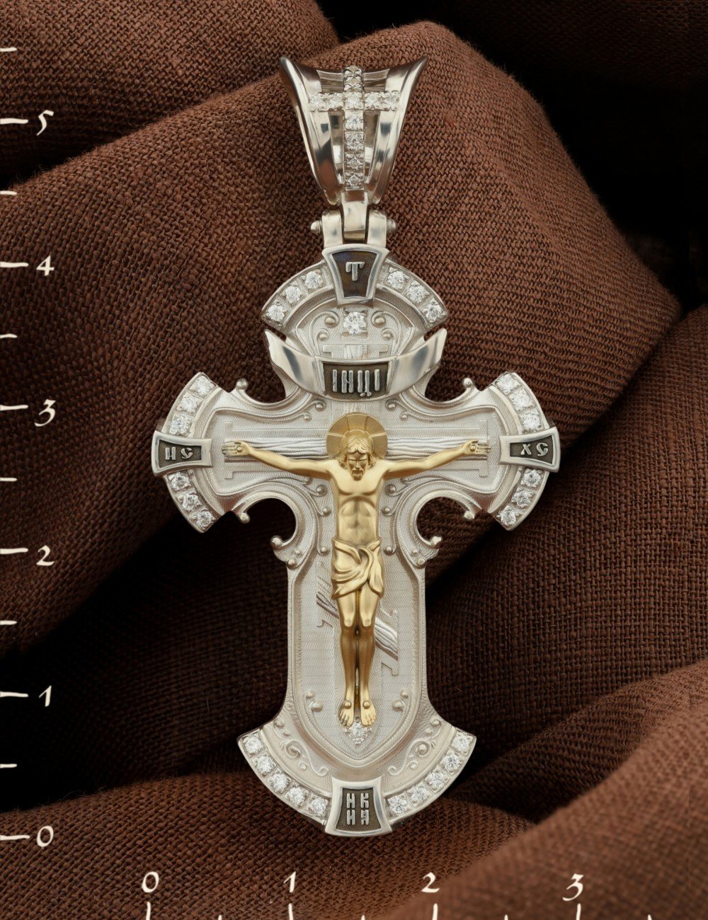 Крест из серебра и золота