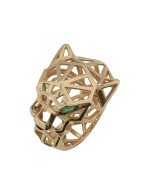 Кольцо из золота c изумрудом и ониксом