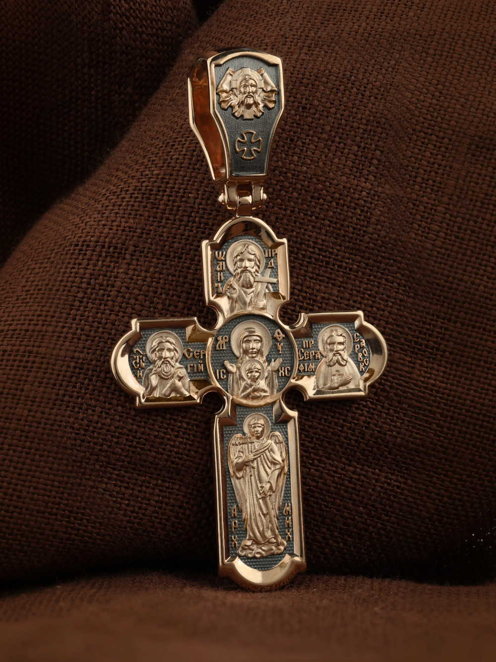 Крест из красного золота 585 пробы