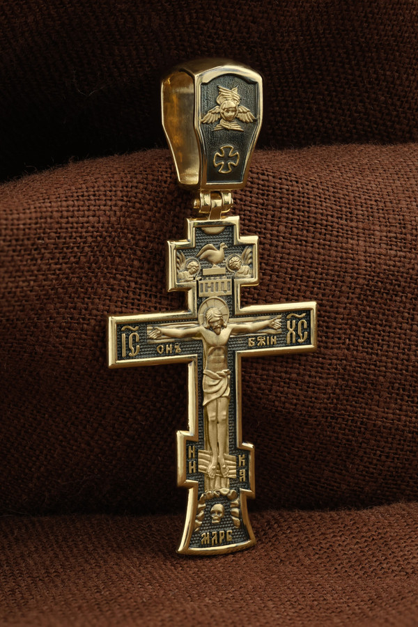 Крест из лимонного золота 585 пробы