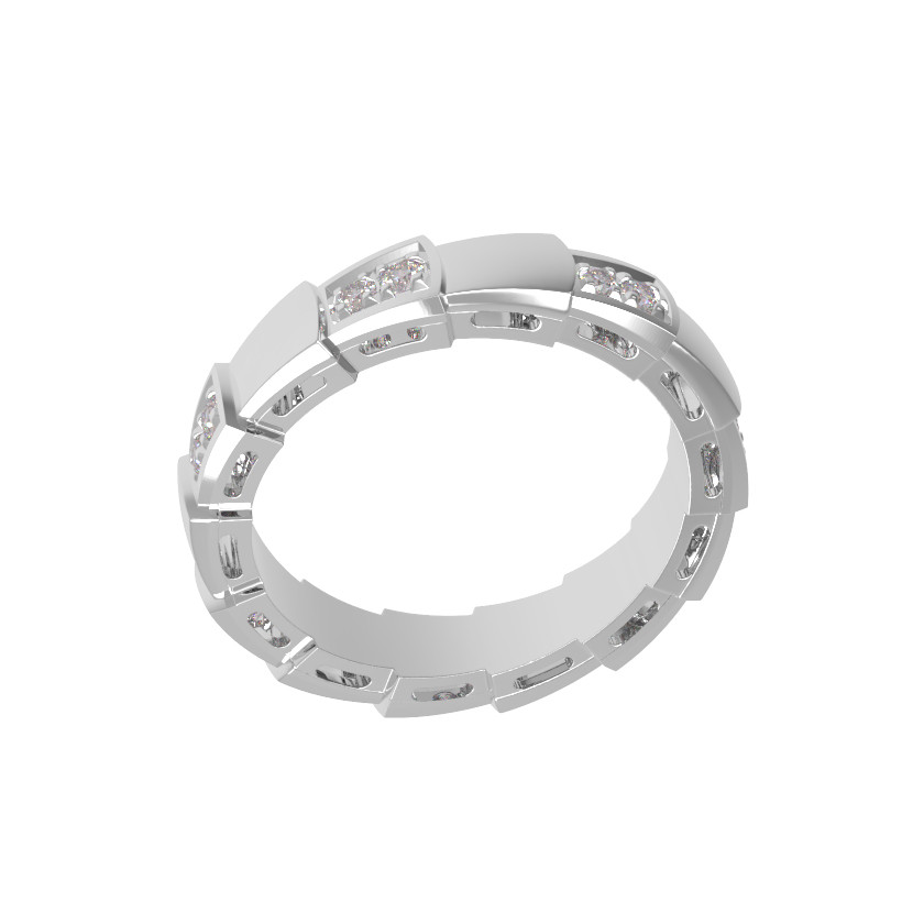 Кольцо из белого золота 585 пробы c бриллиантами