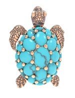 Брошь из золота c эмалью и бирюзой