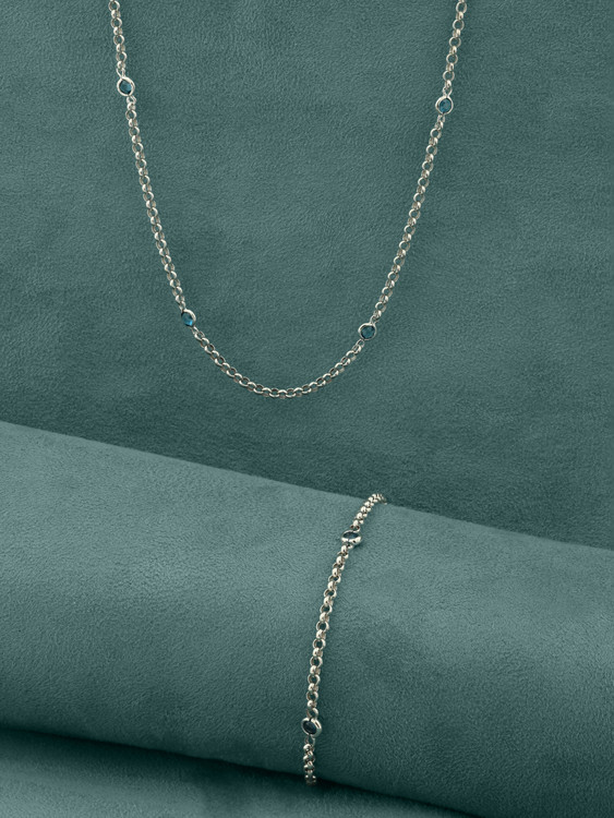 Браслет из белого золота 585 пробы c топазом London