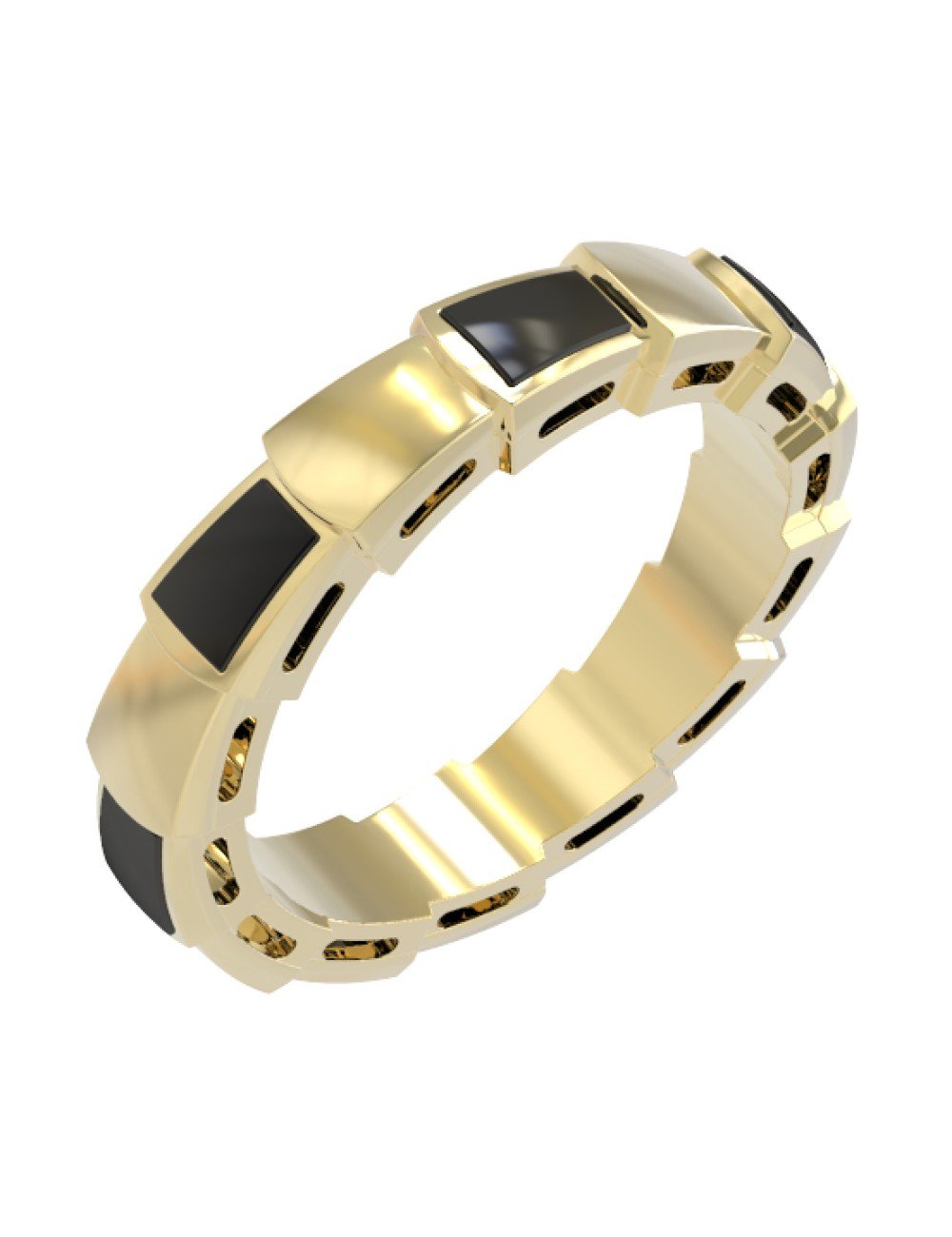 Кольцо из лимонного золота c ониксом