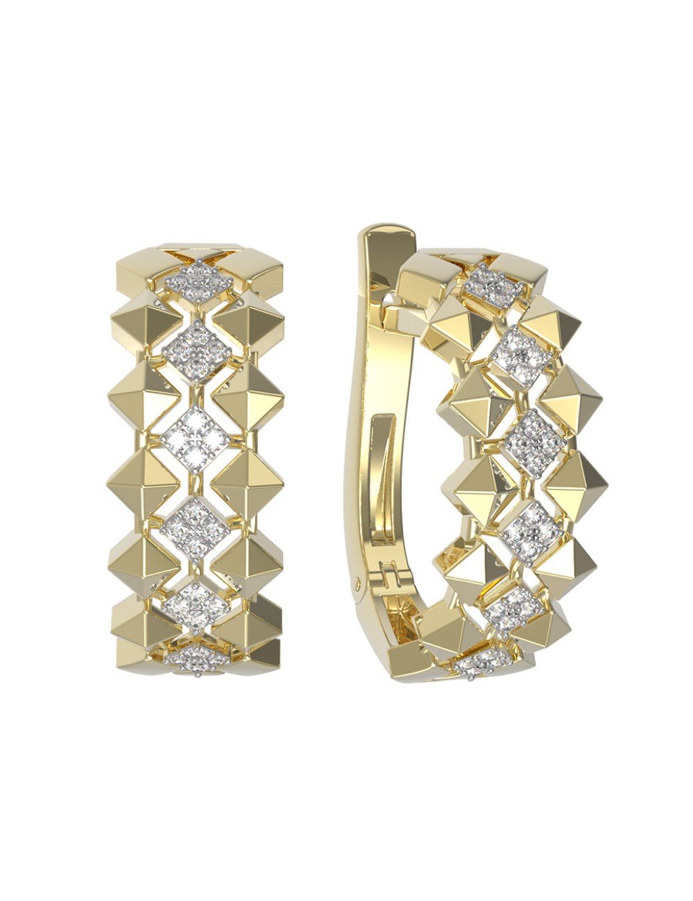 Серьги из лимонного золота c бриллиантами